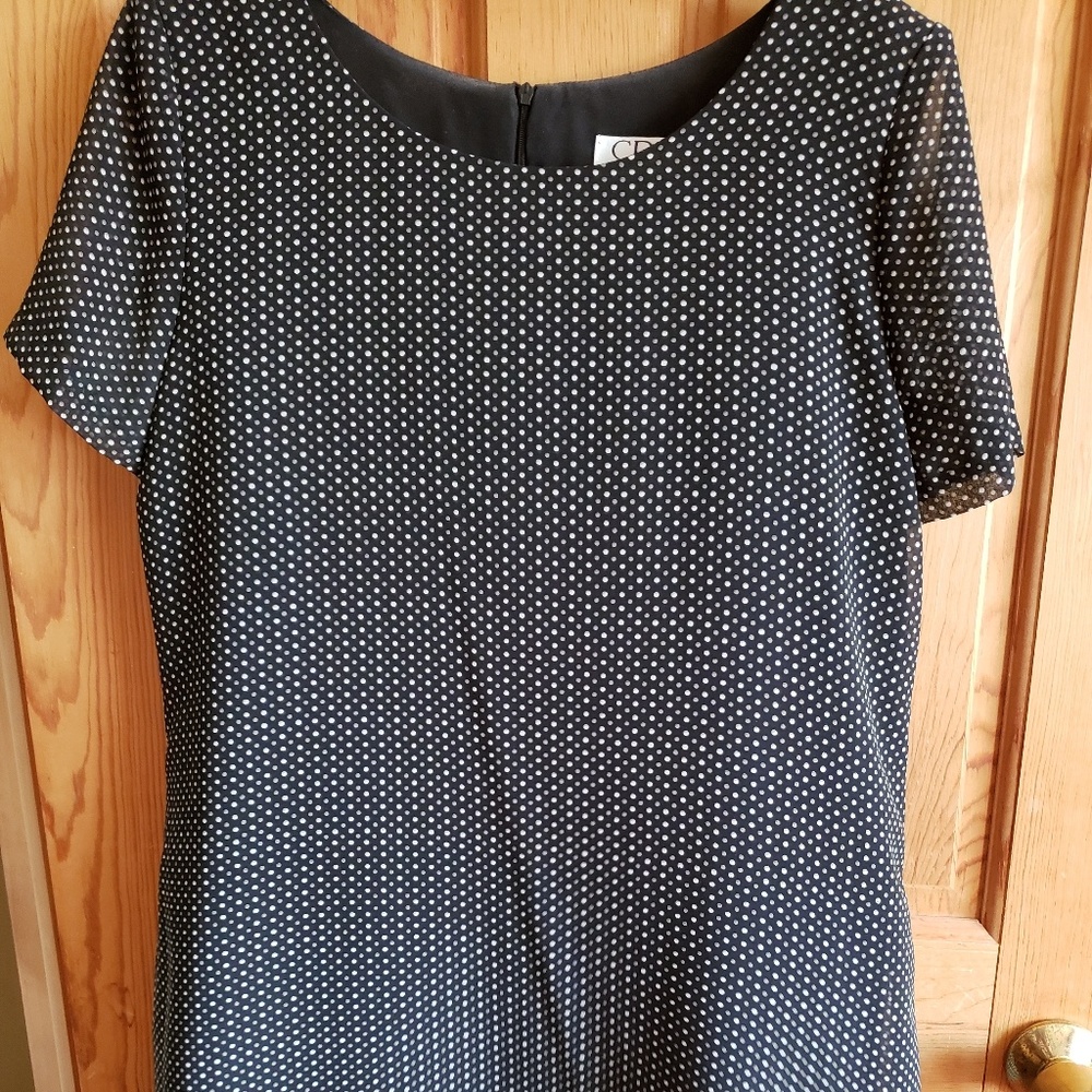 CDC Polka Dot Dress Sz 12 (Fits small 14) Black